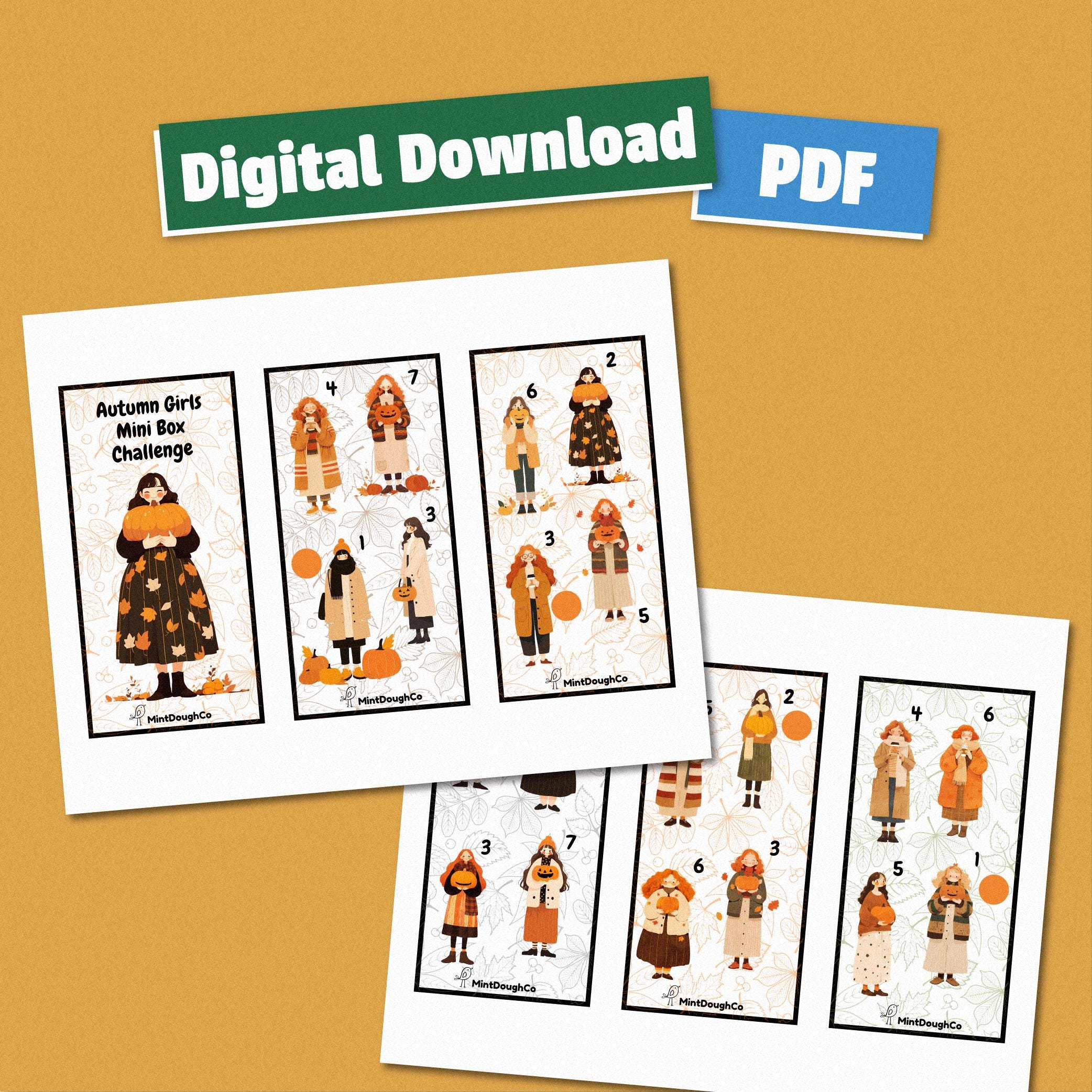 Autumn Girls Mini Box Challenge - Digital Download PDF Printable - Game ...
