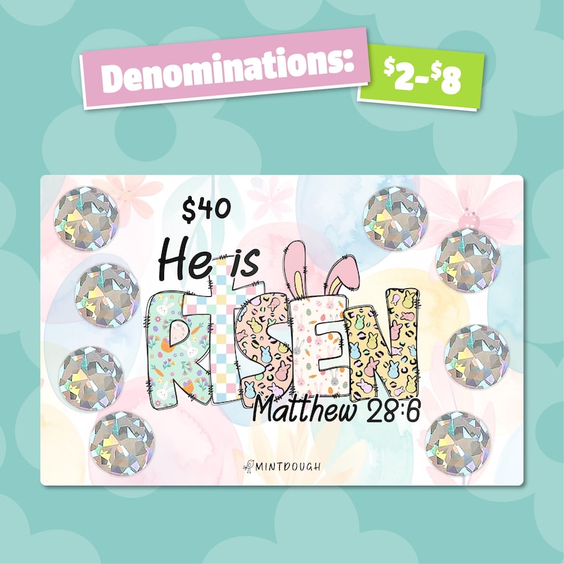 Rissen Rackertwite He is Risen Scratch-off Challenge - Savings Tracker, Fund Tracker ...