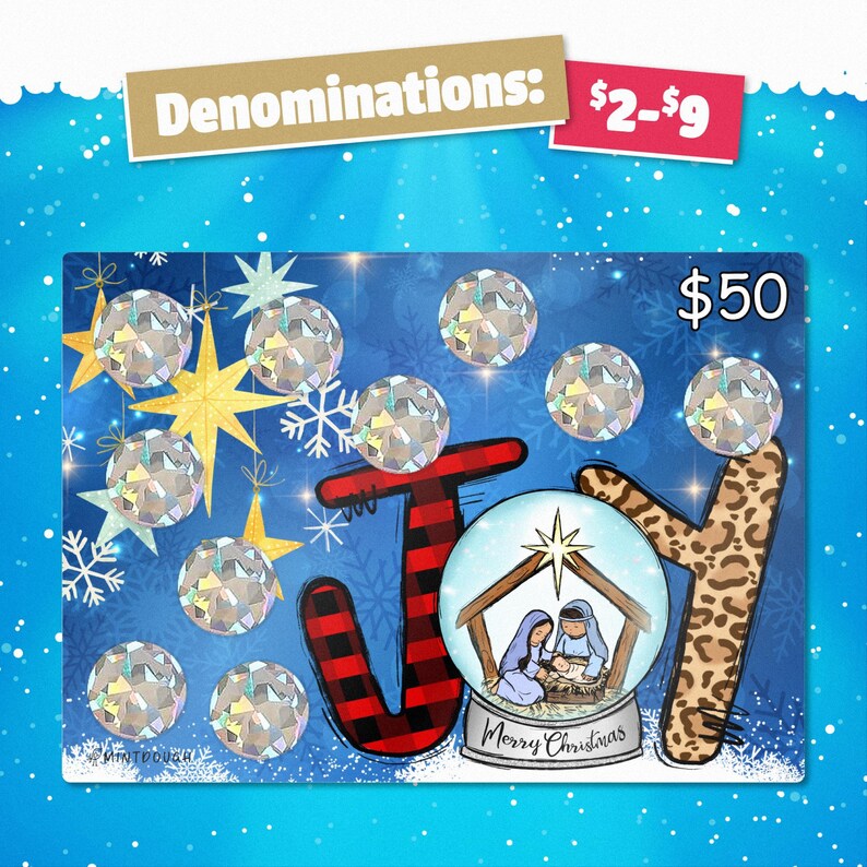 Joy to the World Scratch off Challenge Savings Tracker, Fund Tracker