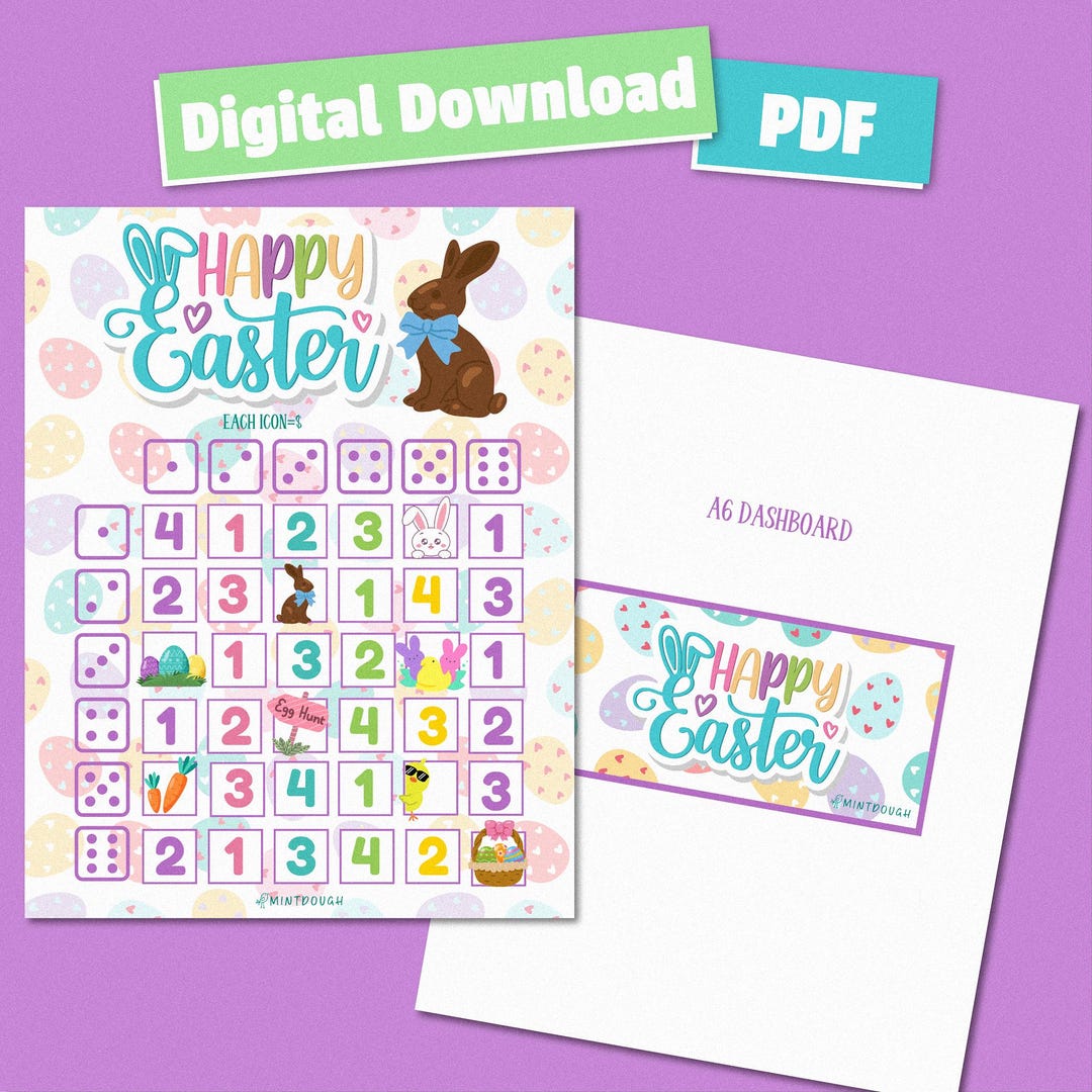 Happy Easter Game - Digital Download PDF Printable - Game Board Savings ...