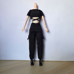 Cargo pants and top, doll cloth outfit set, for 11.5 inches 29 cm regular sized doll