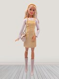 Yellow plaid dress doll cloth outfit set, for 11.5 inches 29 cm regular sized doll product logo