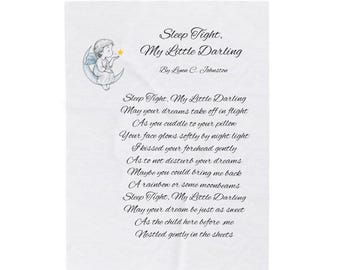 Velveteen Plush Blanket: Sleep Tight Poem, Cozy Nursery Decor