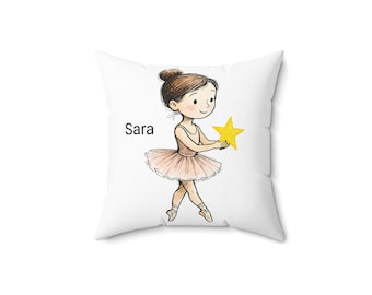 Whimsical Ballerina Pillow: Cozy Nursery & Bedroom Decor