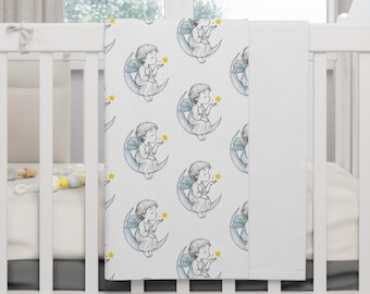 Baby Fleece Decke: Stern & Mond Überwurf