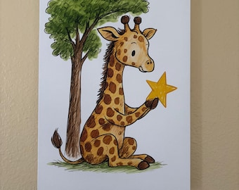 Whimsical Giraffe Canvas Art: Nursery, Playroom Decor