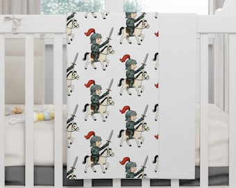 Knight & Horse Fleece Baby Blanket: Cozy Nursery Throw