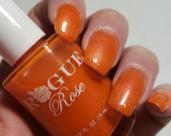 Julius - Fluorescent Orange Shimmer Nail Polish