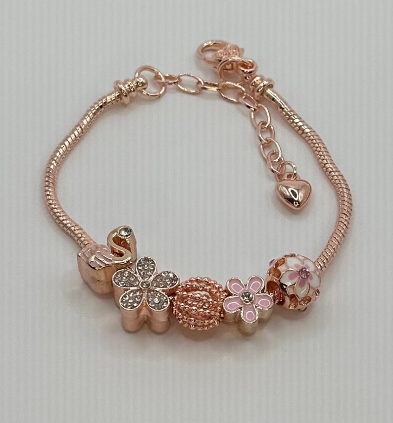 Pandora Bracelet Charm Bracelet Rose Gold With Flower Charms. Etsy