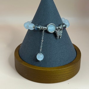 Blue Beaded bracelet with cute tassel and butterfly