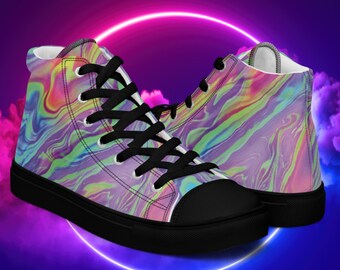 Beautifully Elegant Colorful Marble Women’s High Top Shoes