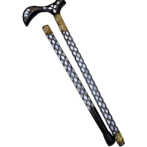 Mother of Pearl Inlaid Walnut Wood Cane Wand for Father&#39;s Day and Christmas: A Special and Meaningful Gift&quot; Mother&#39;s Day