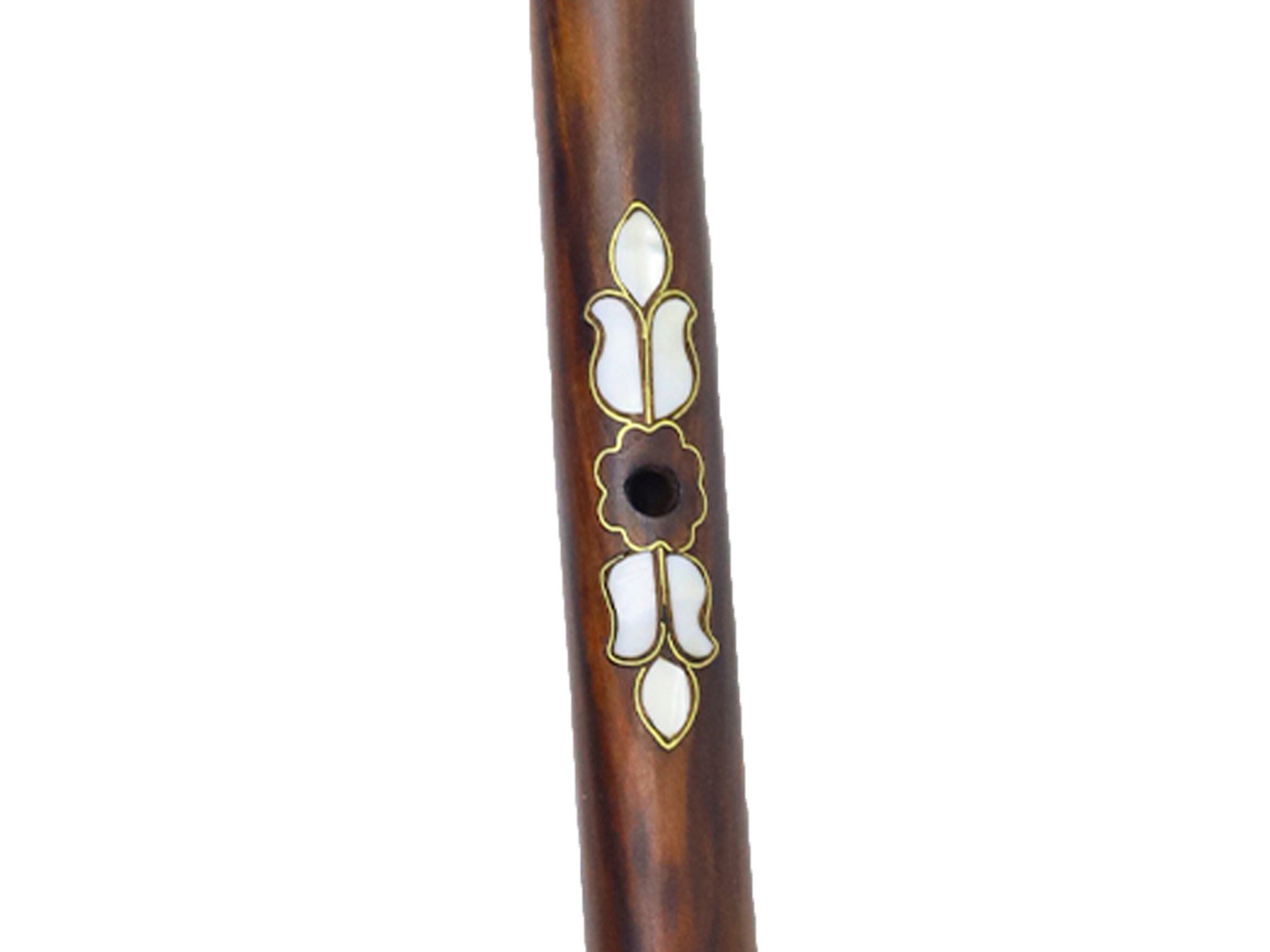 Ebony Wood Flute With Exquisite Mother of Pearl Inlay Ebony Wood Flute With Exquisite Mother of Pearl Inlay