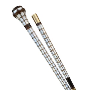 Mother of Pearl Inlaid Walnut Wood Cane Wand for Father&#39;s Day and Christmas: A Special and Meaningful Gift&quot; Mother&#39;s Day