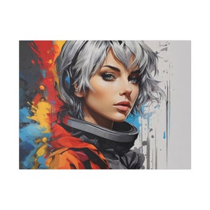 Elegant female space hero model Matte Canvas, Stretched, 0.75&quot;