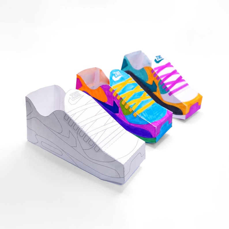 Design Your Own 3D Paper Sneakers: Printable Templates (digital ...