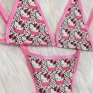 SINMIUANIME Set Intimo Sexy Mini Bikini Fragola In Pizzo - Perizoma T-String Per Gioco Di Ruolo Anime, Rosso