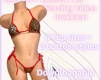 Microkini Sewing Pattern | Stripper Bikini PDF | Exotic Dancewear | Rave Festival Outfit Pattern | Video Tutorial Included *Instant Download