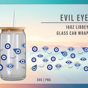 Boho Evil Eye Wrap Bundle, 16oz Tumbler PNG Design, Digital Download, Boho Protection Mug Wrap