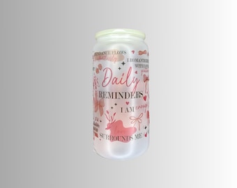 Afirmación diaria / Vaso de vidrio de 16 oz