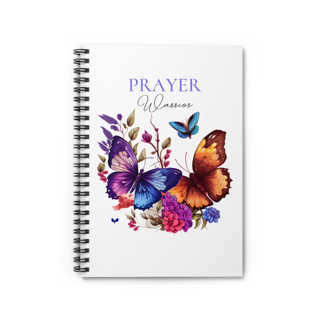 Prayer Warrior Rainbow Butterfly Spiral Notebook - Ruled Line - Etsy