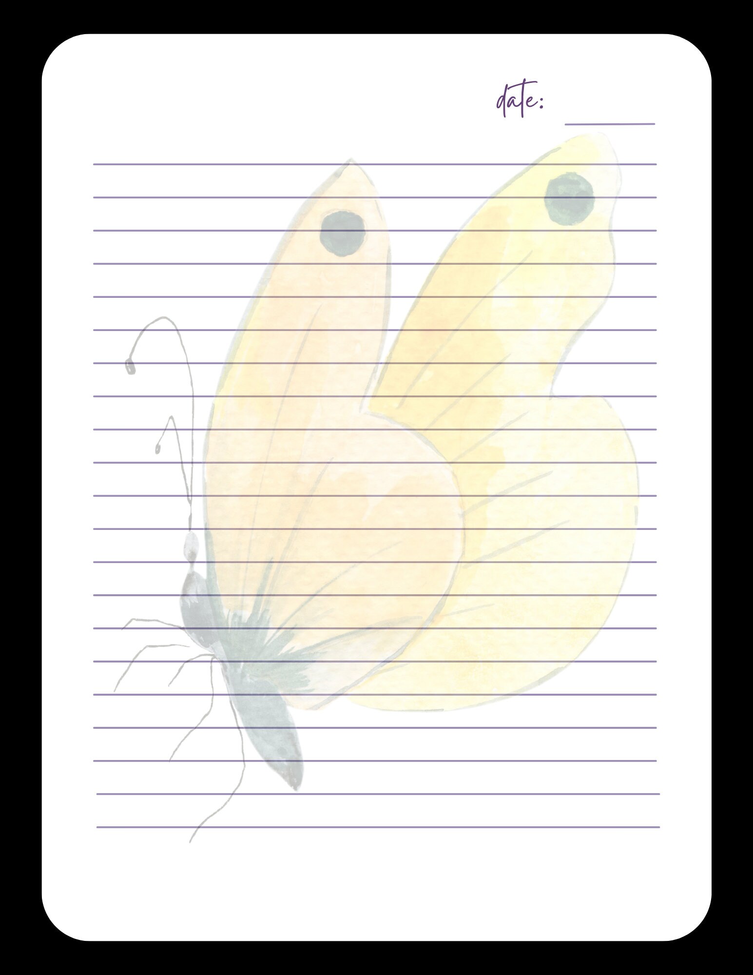 Glow Butterflies Decorative Notebook by Maria Flores, Unique Notebook ...