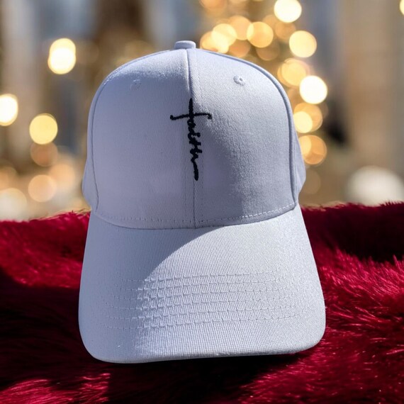 Faith Word Cross Black Baseball Cap, Handmade - Etsy display picture 3