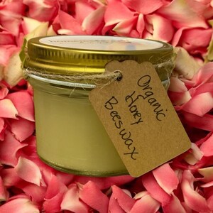 Organic Honey Beeswax Handmade Natural Rose Candle