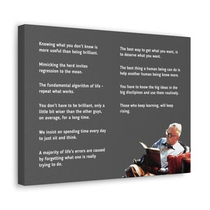 Impression sur toile Charlie Munger Quotes : décoration de bureau d'investisseur