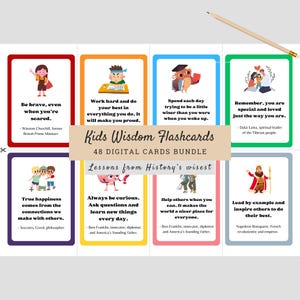 Printable Flashcards, Educational cards, 48 x flashcard bundle for Kids, Homeschool Resources, Lessons for Children and Young Adults