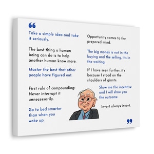 Arte de pared, las 10 mejores citas de Charlie Munger con caricatura, decoración de oficina, arte de oficina en casa