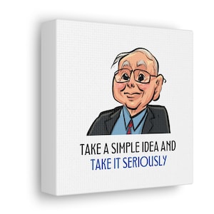 Charlie Munger Quote Canvas Art: Value Investor Gift (6x6 inch)