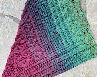 Patrón de crochet para un chal llamado "nosotros" (alemán, inglés)