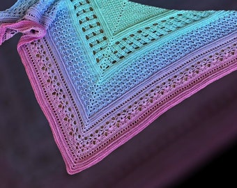 Patrón de crochet chal Todos Juntos Alemán Inglés