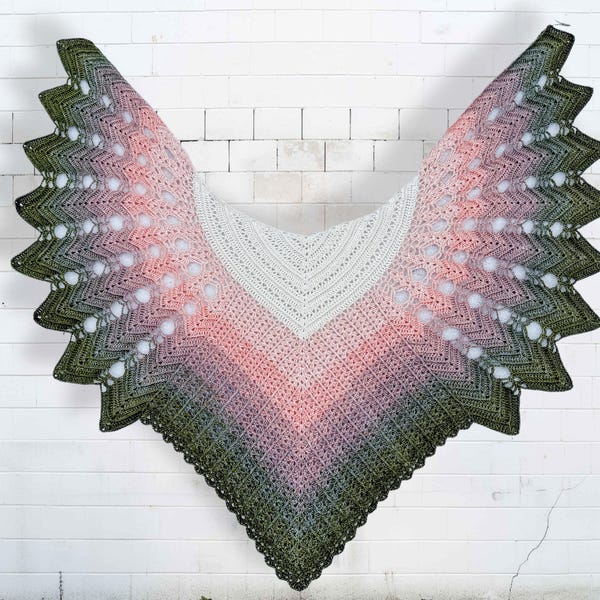 Crochet pattern for the Veilwyn shawl (German, English)