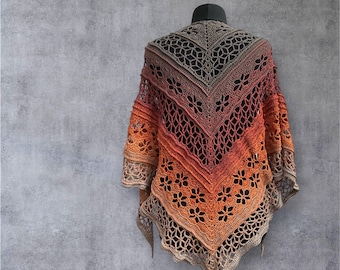 Crochet pattern for the Elloth shawl in German and English