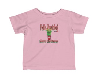 Infant Jersey Tee :) Free Shipping - Merry Christmas Felíz Navidad Cactus 1 Series - Fine fabrics