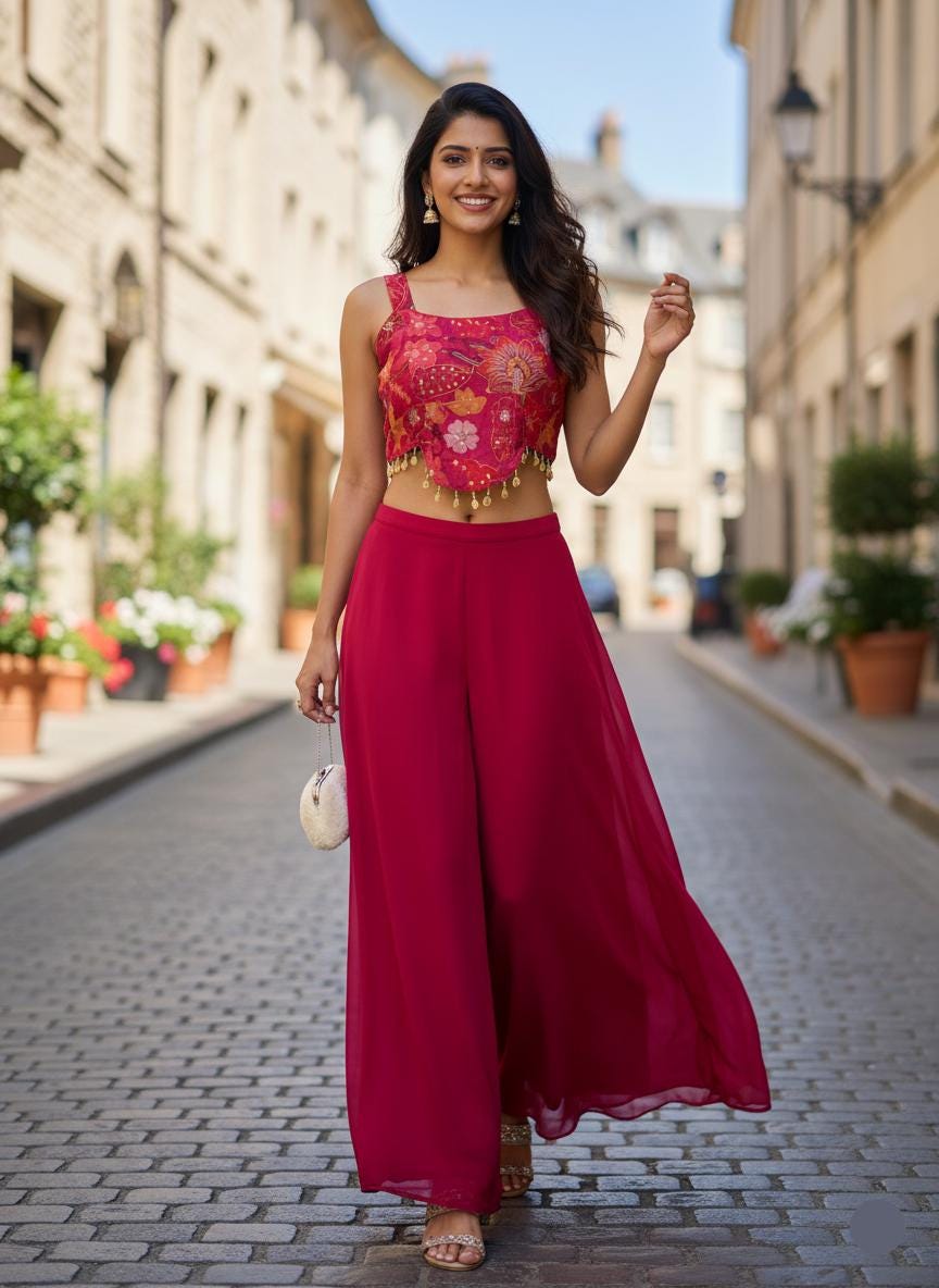 white christmas dresses Cocktail Party Ready-To-Wear Multicolour Georgette Indo Western Gown main image 1