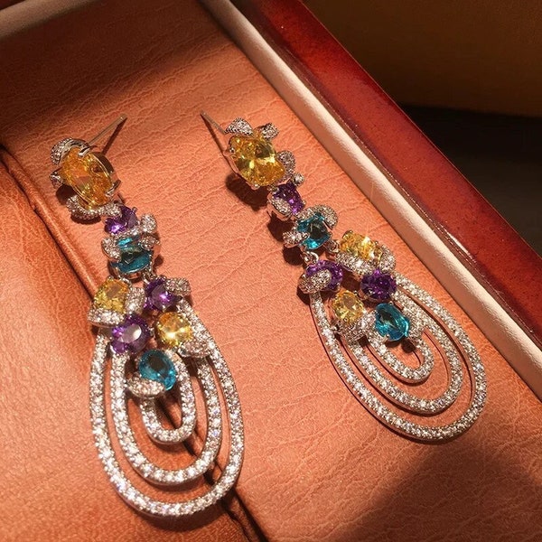 Italian Elegance: Handcrafted Copper and Zirconia Earring