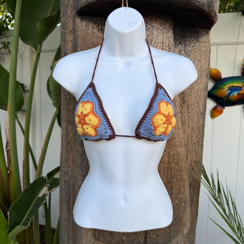 Y2K Blue Crochet Express Bikini
