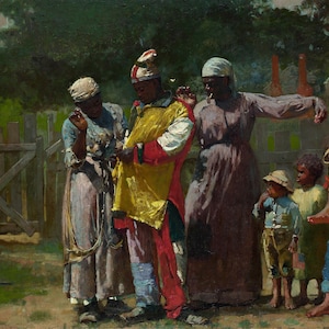 Dressing for the Carnival Canvas | Black Heritage Wall Art | African American Cultural Celebration | Winslow Homer Print