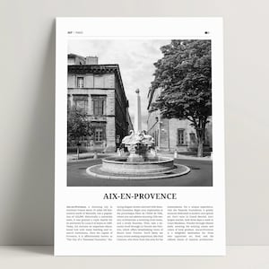 Aix En Provence Poster Schwarz & Weiß, Provence Wandkunst, Aix En Provence Poster Mazarin Viertel Foto Frankreichreise Poster Frankreich Geschenkideen