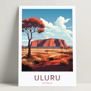 Uluru Poster, Uluru Digital Print Download, Uluru Travel Poster, Uluru Art Bedroom Decor, Uluru Gifts Ideas, Australië Wall Art Decor | #080
