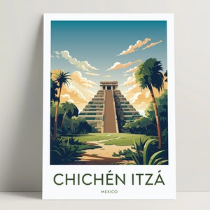 Chichen Itza Poster Chichen Itza Digital Print Download Chichen Itza Art Bedroom Decor Chichen Itza Gifts Ideas Mexico Wall Art Decor | #076