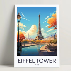 Eiffel Tower Travel Print, Eiffel Tower Wall Art, Eiffel Tower Art Office Decor Eiffel Tower Gifts Ideas Paris Poster Print | #119