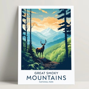 Great Smoky Mountains Poster, Great Smoky Mountains Digital Print Download, Smoky Mountains Gifts Ideas, United States Wall Art Decor | #046