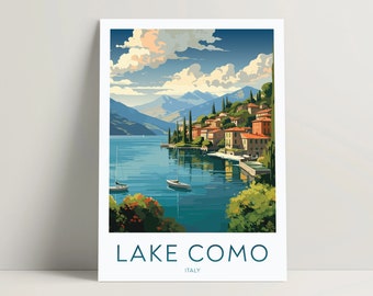 Lake Como Poster, Lake Como Digital Print Download, Lake Como Art Bedroom Decor, Lake Como Gifts Ideas, Italy Wall Art Decor | #008