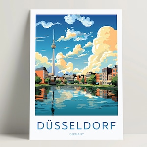 Düsseldorf Travel Print Düsseldorf Wall Art Düsseldorf Art Office Decor Düsseldorf Gifts Ideas Germany Poster Düsseldorf Poster Print | #085