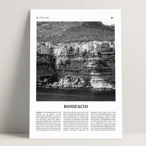 Bonifacio Print Black & White, Bonifacio Wall Art, Bonifacio Poster, Corsica Photo Bonifacio Travel Poster, Corsica Poster France Gift Ideas