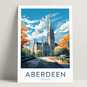 Aberdeen Poster, Aberdeen Digital Print Download, Aberdeen Art Bedroom Decor, Aberdeen Gifts Ideas, Scotland Wall Art Decor | #098